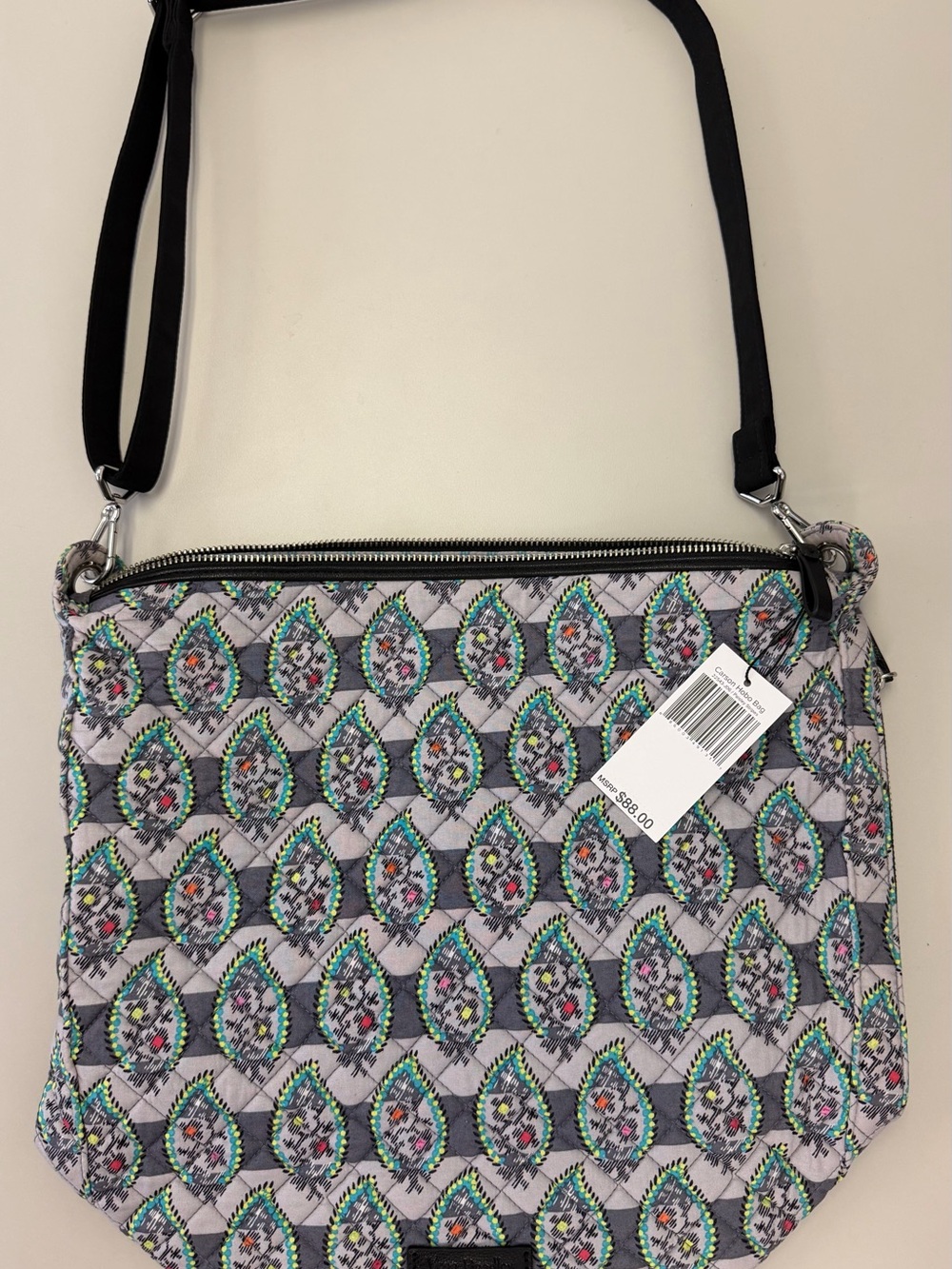 NWT Vera Bradley Carson Hobo Paisley Stripes Crossbody Bag